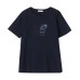 Embroidered sequin round neck short sleeved T-shirt with letters