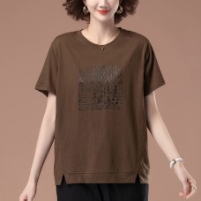 Round neck short sleeved T-shirt