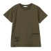 Round neck embroidered short sleeved T-shirt
