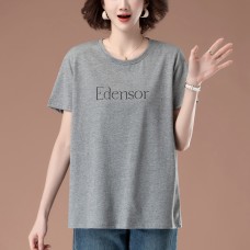 Round neck short sleeved T-shirt