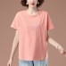 Embroidered sequin short sleeved T-shirt