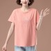 Embroidered sequin short sleeved T-shirt