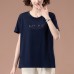 Embroidered short sleeved round neck top with sequins