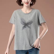 Short sleeved round neck top