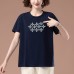 Round neck embroidered loose top