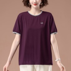Loose round neck short sleeved top