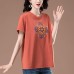 Round neck printed short sleeved t-shirt