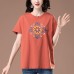Round neck printed short sleeved t-shirt