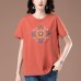 Round neck printed short sleeved t-shirt