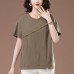 Round neck short sleeved top for women