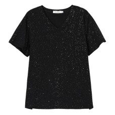 V-neck short sleeved top for women