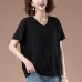 V-neck short sleeved top for women