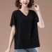 V-neck short sleeved top for women