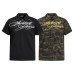 Straw English letter print camouflage short sleeved shirt