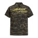 Straw English letter print camouflage short sleeved shirt