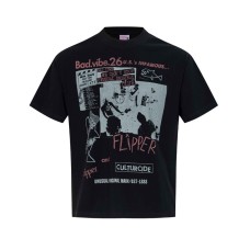 Rock character printed short sleeved T-shirt