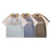 Splicing color blocked shoulder short sleeved polo shirt