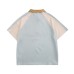 Splicing color blocked shoulder short sleeved polo shirt