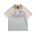 Splicing color blocked shoulder short sleeved polo shirt