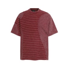 Striped patchwork short sleeved T-shirt