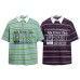 Letter printed striped short sleeved polo shirt