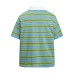 Letter printed striped short sleeved polo shirt