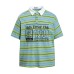 Letter printed striped short sleeved polo shirt