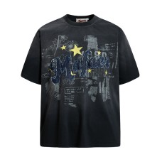 Hip hop star letter printed short sleeved T-shirt