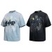 Hip hop star letter printed short sleeved T-shirt