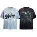 Hip hop star letter printed short sleeved T-shirt