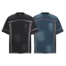 Washed and worn gradient short sleeves