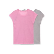 Summer short sleeved round neck ultra-fine knitted top