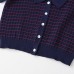 Short sleeved knitted small round collar top