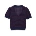 Short sleeved knitted small round collar top