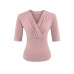 V-Neck Mid-Length Sleeve Top Fitted and Slimming, Casual Innerwear for Women