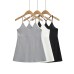 U-neck White Women's Loose Slimming Top Summer Casual Sporty Tank Top Lightweight Inner Layer Camisole