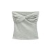 Striped Knot Cross Design Crop Top for Women, Summer Fitted Strapless Tank Top