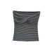 Striped Knot Cross Design Crop Top for Women, Summer Fitted Strapless Tank Top