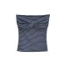 Striped Knot Cross Design Crop Top for Women, Summer Fitted Strapless Tank Top