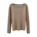 Smooth Semi-Transparent Lyocell, Lazy Two-Way Wear, One-Shoulder Slash Neck, Bare-Skin Feel, Long Sleeve