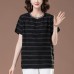 Striped round neck top