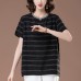 Striped round neck top