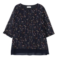 Floral seven quarter sleeve top for women