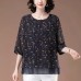 Floral seven quarter sleeve top for women