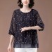 Floral seven quarter sleeve top for women