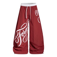 Letter printed wide leg curved knife pants Letter printed wide leg curved knife pants
