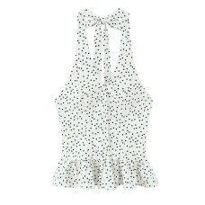 Hot girl polka dot hanging neck camisole