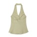 Hot girl double breasted halter neck sleeveless top