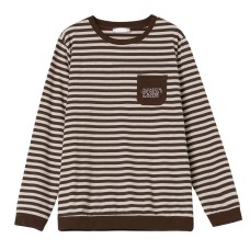 Round neck loose striped top for women
