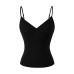 Tencel V-Neck Crop Top Women's Summer Fitted Backless Knit Tank Top